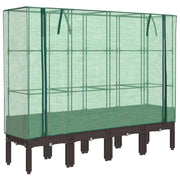 Fioriere | Cassetta per fiori | Letto Rialzato con Copertura Serra Effetto Rattan 160x40x140 cm