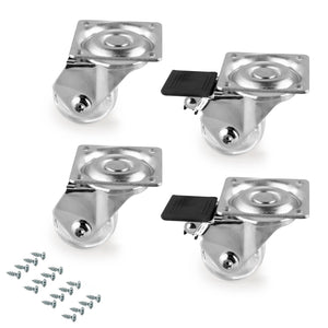 Emuca Kit di ruote Slip 3 con piastra per montaggio, Ã˜ 35, Acciaio e Tecnoplastica, 1 kit