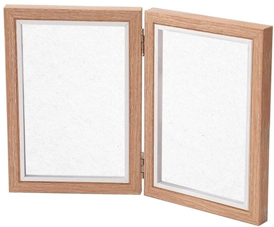 Supporto per foto pieghevole a doppia lastra - Materiali: acciaio inossidabile e plexiglas - Resistente alle graffi e stabile - Viso doppio - Supporto per foto pieghevole.