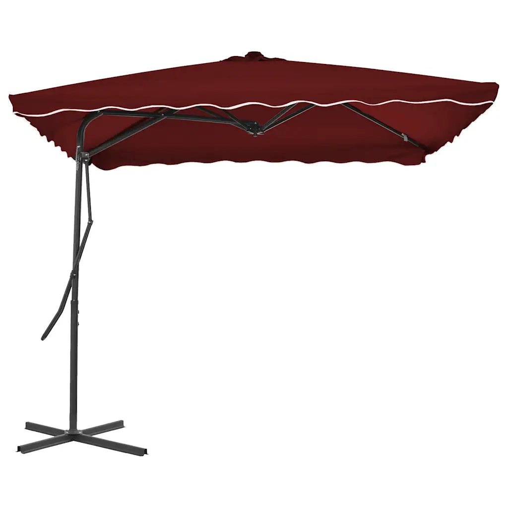 Ombrellone con Palo in Acciaio Rosso BordÃ² 250x250x230 cm