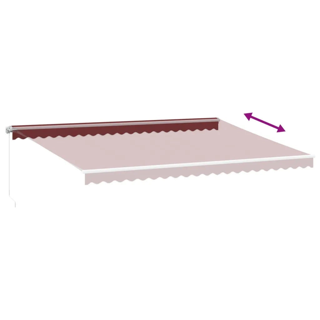 Tenda da Sole Retrattile Manuale con LED Bordò 500x350 cm 3214991