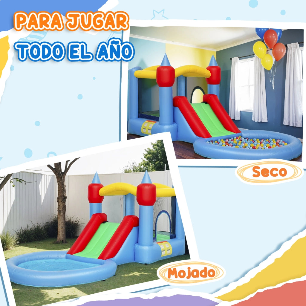 Castello Gonfiabile con Scivola e Piscina Palle ¨C zephmum ¨C 415x205x190 cm