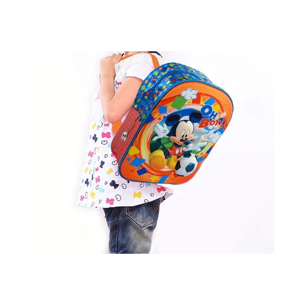 Trade Shop - Zaino Scuola Asilo Elementare Zainetto 28x10x32cm Disney Mickey Mouse 3d Topolino -