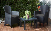 MAURY'S AKITA SALOTTO DA GIARDINO ANTRACITE  CON CUSCINI 3 PZ ASSORTITI