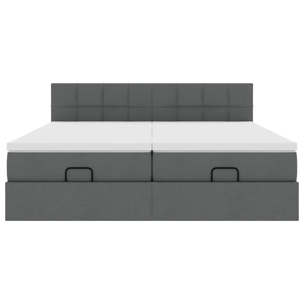 Struttura Letto Pouf con Materassi 180x200 cm in Tessuto