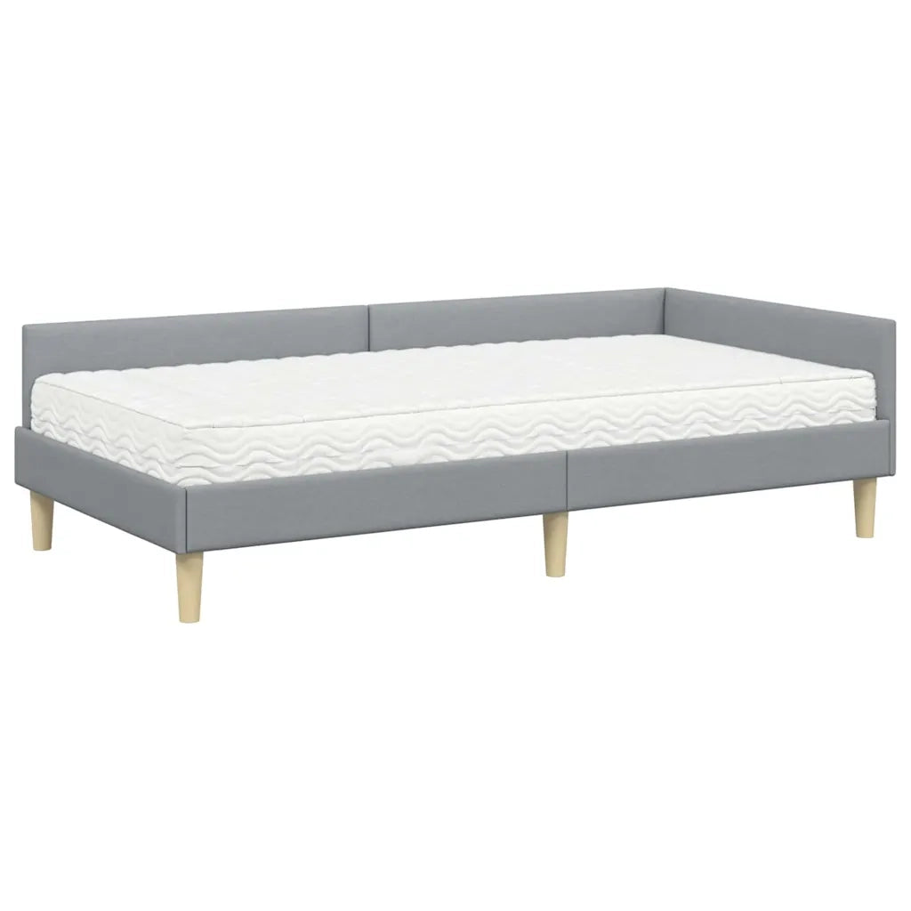 Struttura Letto Angolare con Materasso 2 pcs Grigio chiaro 3393677
