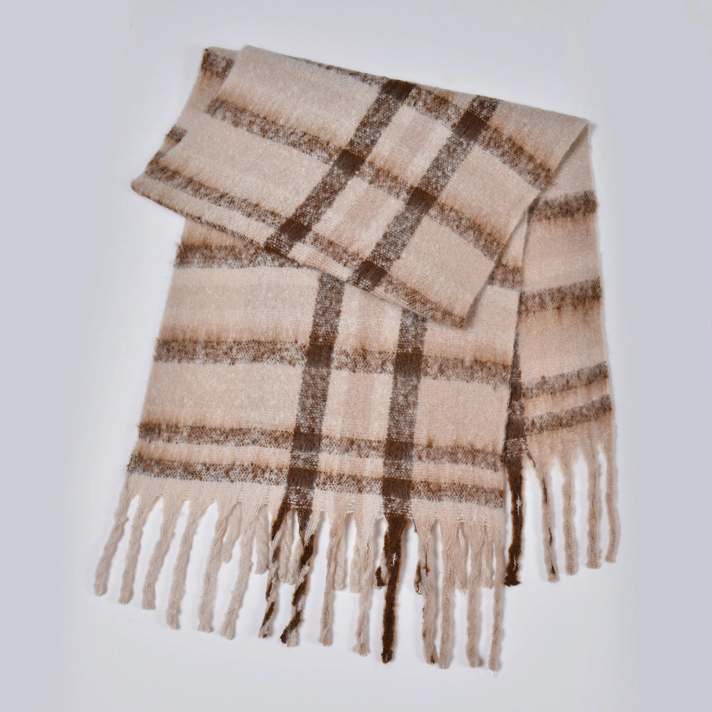Nuova sciarpa a quadri spessa, elegante e calda, sciarpa lunga con nappe per uomo e donna, perfetta per le coppie.