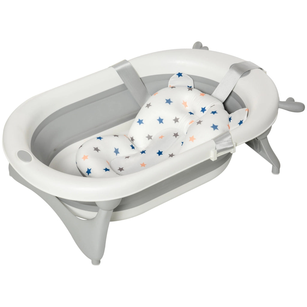 Vasca da bagno pieghevole per bambini 0-3 anni ¨C zephmum ¨C 81.5x50.5x23.5cm, Bianco