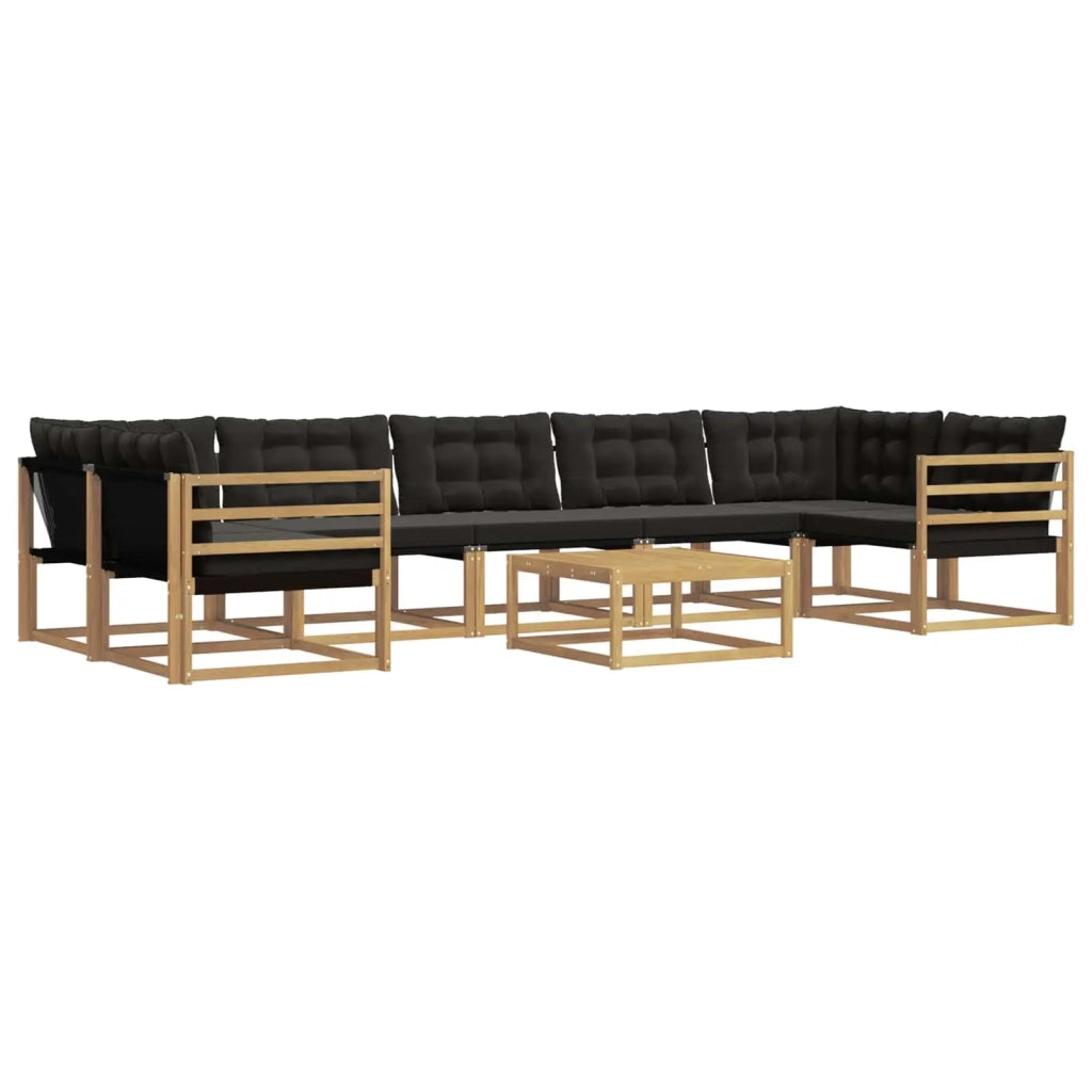 Set di divani da esterno 8 pz Bianco e Nero 3388506