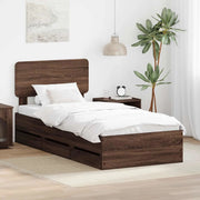 Struttura del letto con cassetto Quercia marrone 75 x 190 cm 3412240