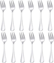 Set di forchette per torta - acciaio inossidabile - 12 pezzi - argento