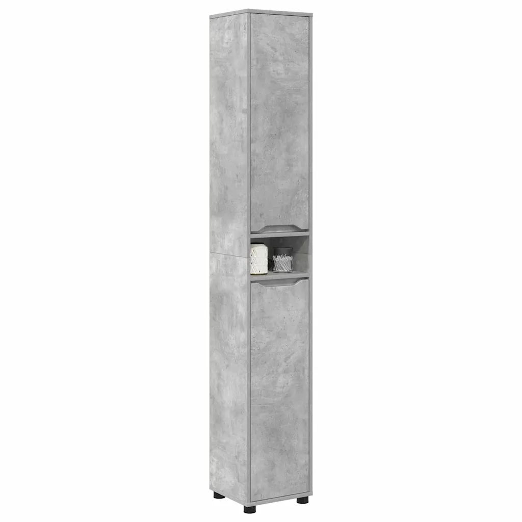 Mobile da Bagno con porta Grigio cemento 30,5 x 30 x 195 cm