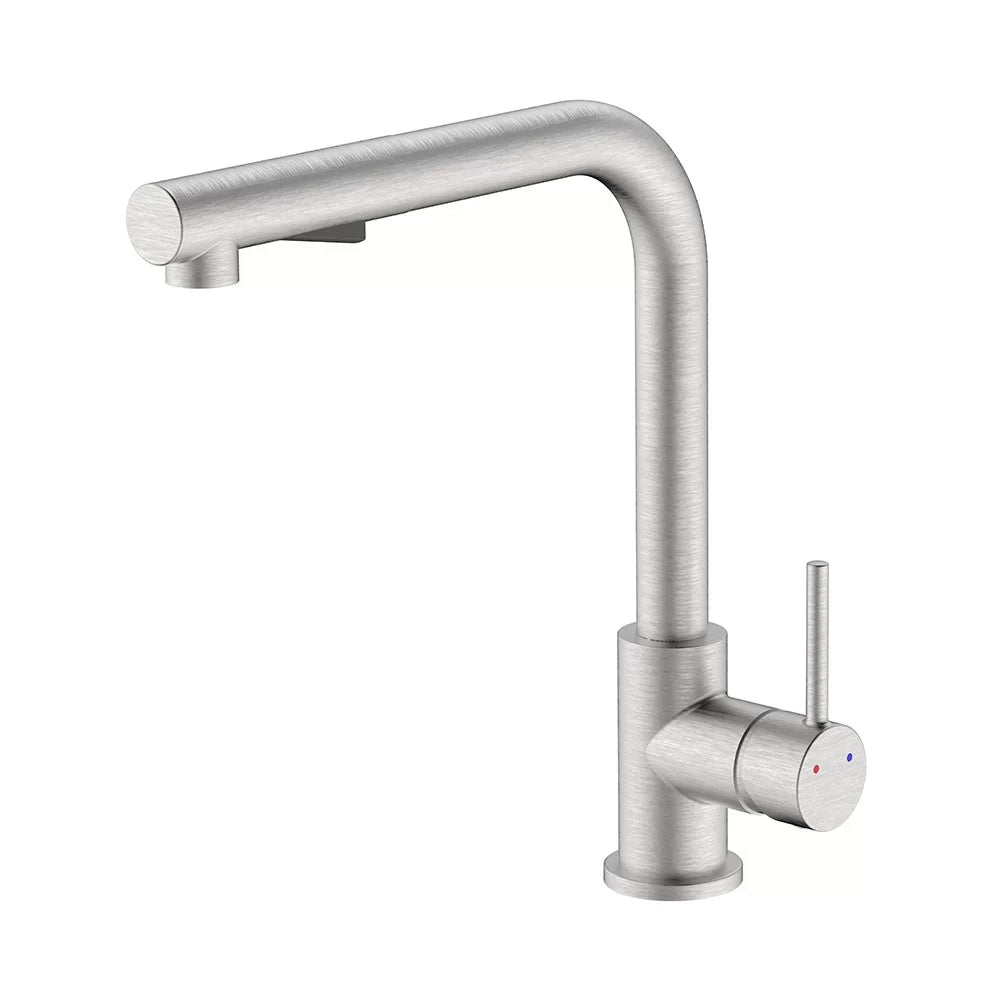 Miscelatore lavello alto con doccia estraibile e finitura acciaio spazzolato - Serie Phoenix