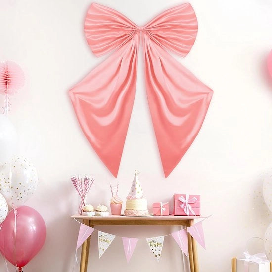 Decorazione per Parete Grande Rosa - Materiale Satinato - Facile da Installare - Decorazione per Feste di Addio, Compleanno e Baby