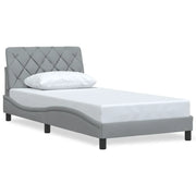Letto singolo | Letto per adulti | Giroletto senza Materasso Grigio Chiaro 100x200 cm Tessuto