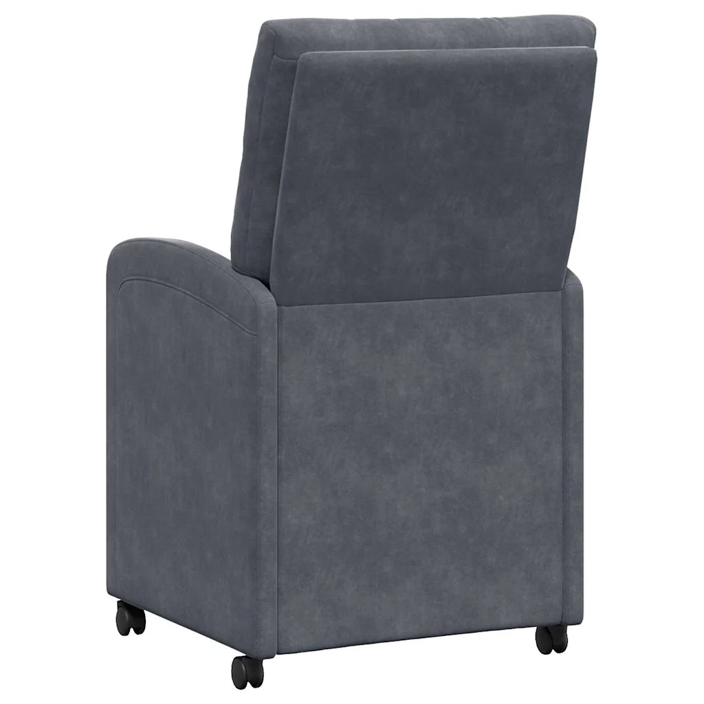 Sedie da Pranzo con Ruote 2 pcs Grigio scuro 58 x 67 x 97 cm