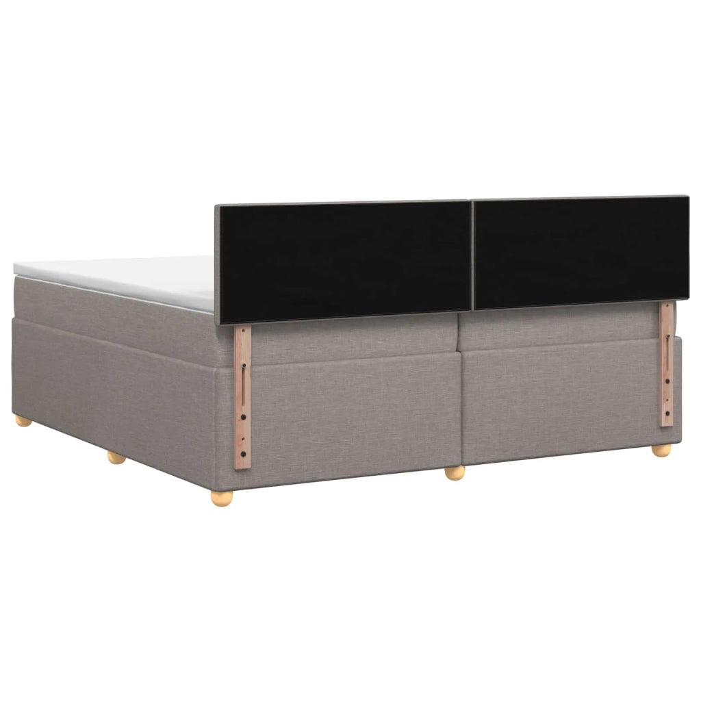 Letto box spring con materasso Tortora 200 x 200 cm Tessuto 3452510