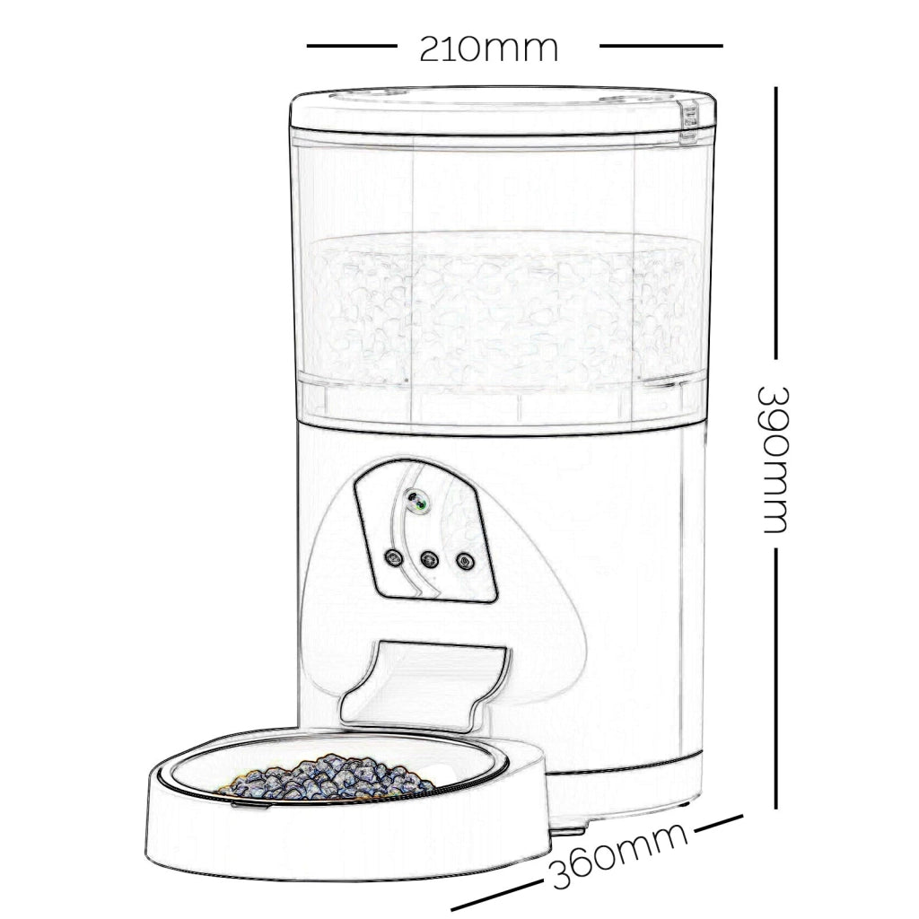 Erogatore dispenser distributore automatico cibo SMART WiFi per animali cani gatti controllo remoto da APP telecamera HD