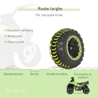 Quad per Bambini 18-36 Mesi a Spinta Manuale con Suoi Integrati, in PP e Metallo, 44x67.5x38 cm, Verde