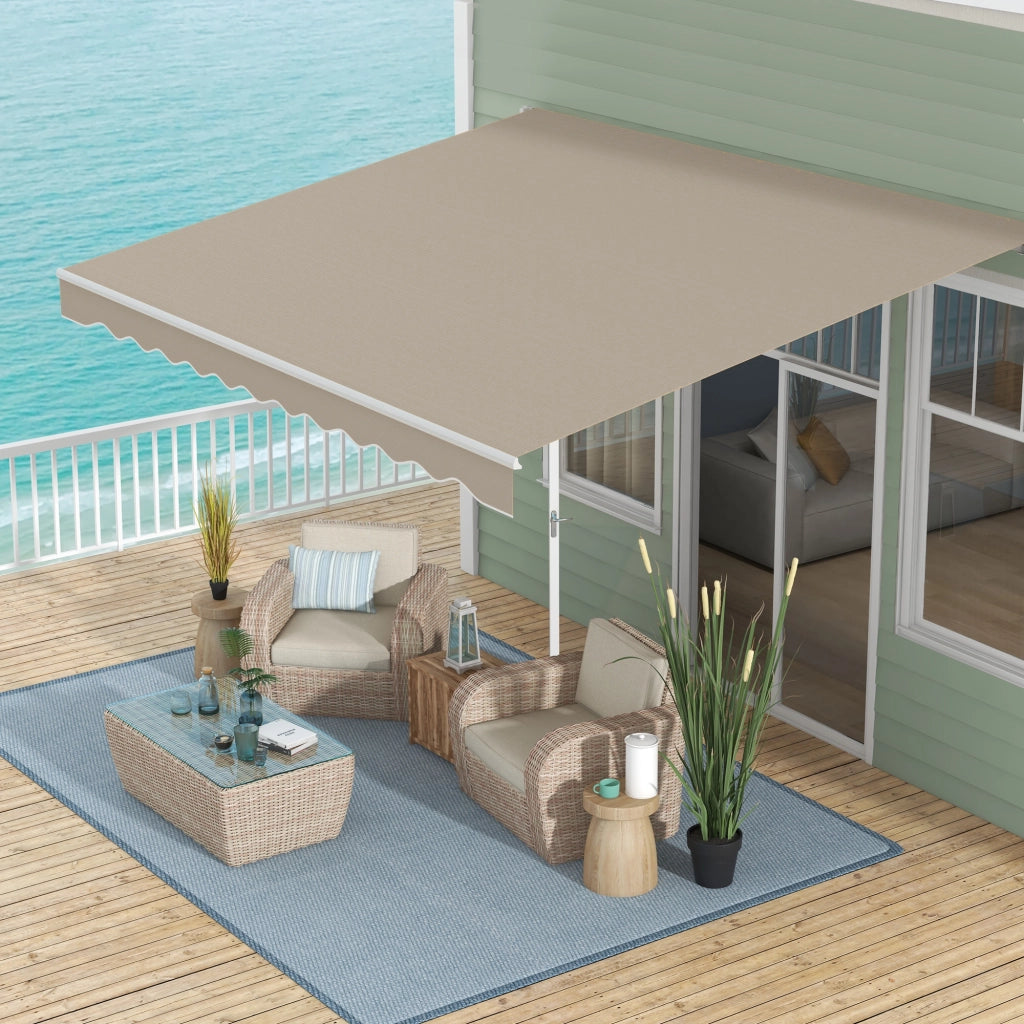 Tenda da Sole Estraibile ¨C zephmum ¨C Grigio+Beige 395x245 cm