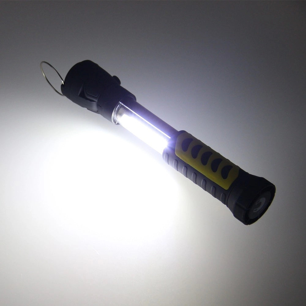 Trade Shop - Torcia Lampada Portatile Ricaricabile Led Strip Cob Base Calamitata Allungabile -