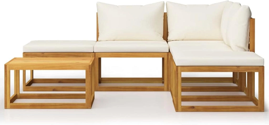 Set di mobili da giardino e cuscini, set da giardino, set da giardino, mobili da giardino, mobili da giardino esterni, set da giardino, divano da giardino, terrazza, 6 pezzi in legno massello