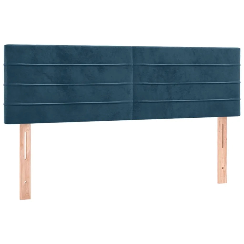 Giroletto a Molle con Materasso Blu Scuro 140x200 cm in Velluto 3127557