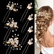 Accessori per Capelli per la Sposa Set di 7 Spille a Cristallo per Capelli con Finitura in Oro