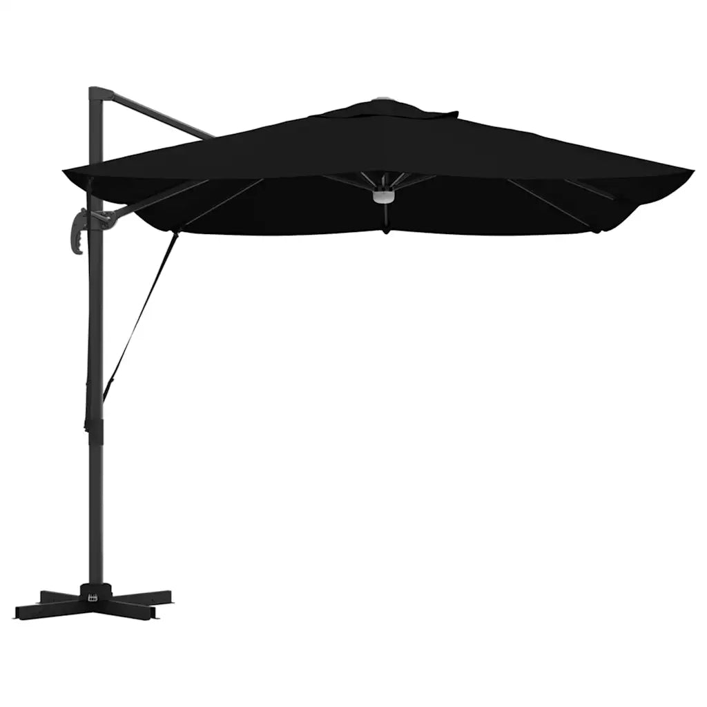 Ombrellone-Ombrello da giardino Nero 351 x 250 x 253 cm Poliestere e Alluminio