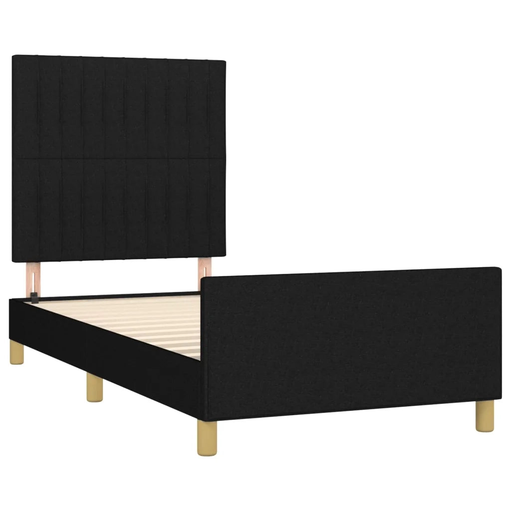 Giroletto con Testiera Nero 90x200 cm in Tessuto cod mxl 62745