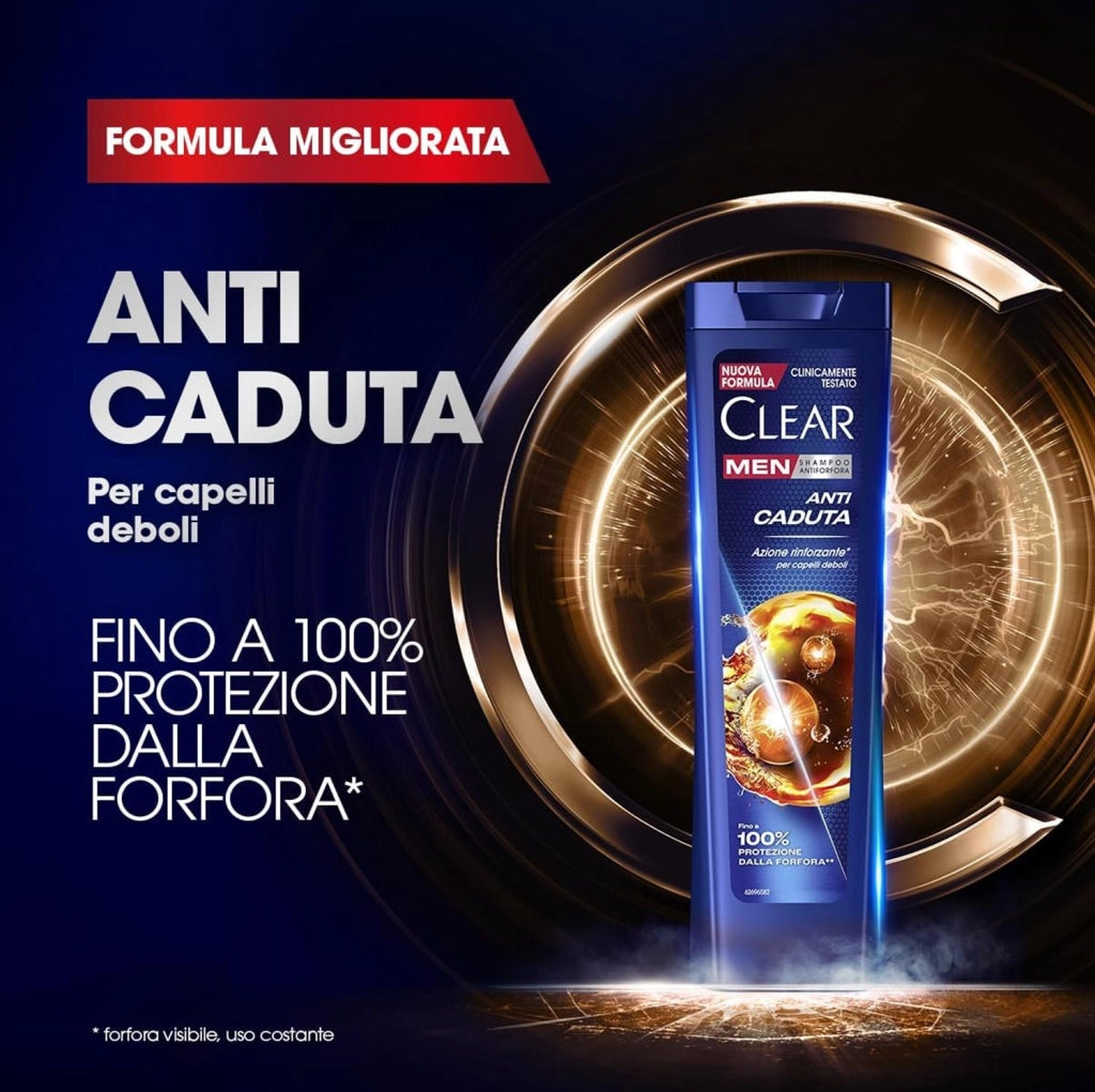 CLEAR SHAMPOO RINFORZANTE ANTIFORFORA CON NIACINAMIDE ED ESTRATTI DI GINSENG 225 ML NEW ANTI CADUTA OKY