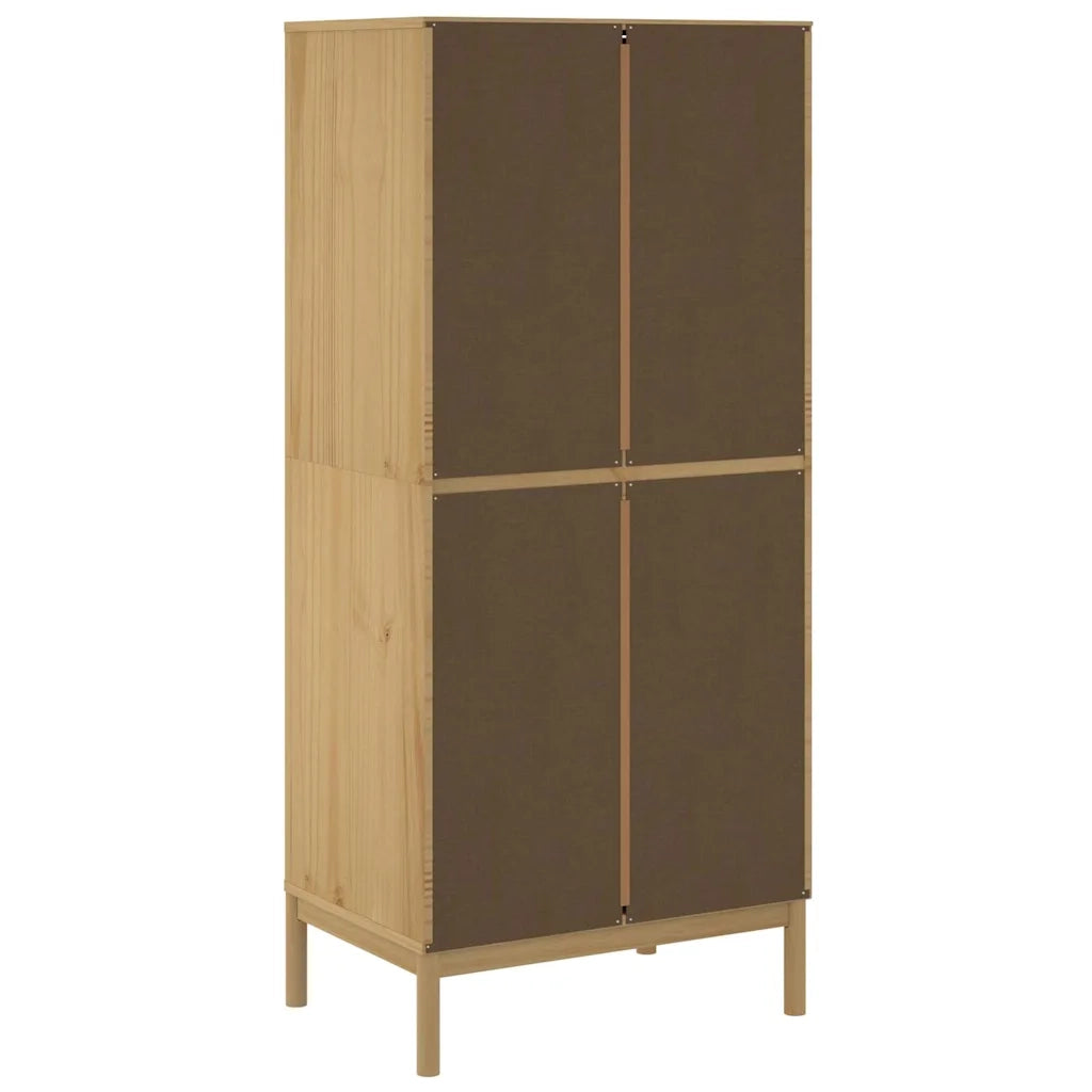 Armadio FLORO Marrone Cera 77x53x171 cm Legno Massello di Pino 374005
