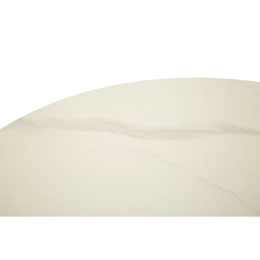 Tavolino bar alto Simply con struttura in metallo oro e piano bianco