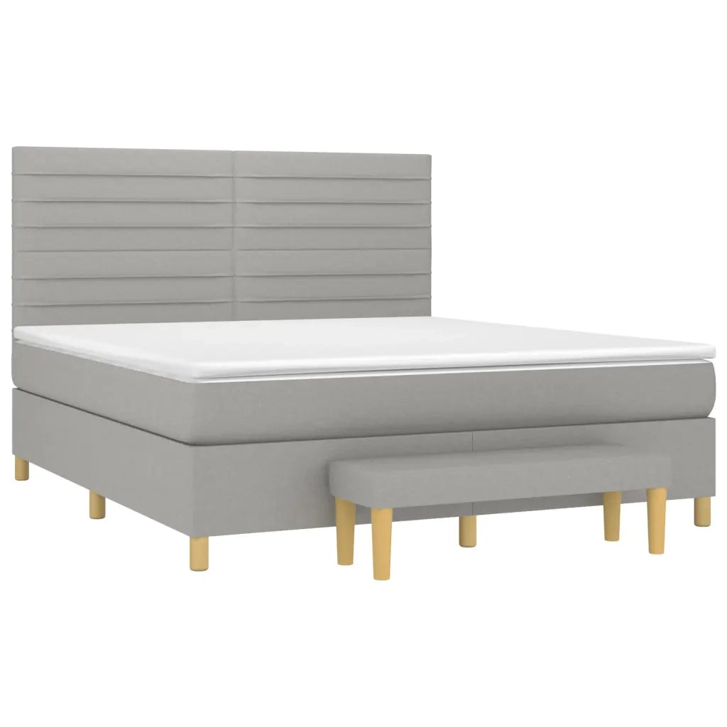 Giroletto a Molle con Materasso Grigio Chiaro180x200 cm Tessuto 3137253