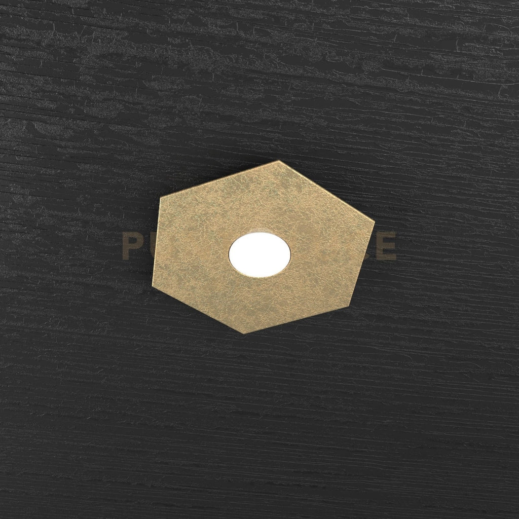 HEXAGON APPLIQUE-PLAFONIERA 1 LUCE FOGLIA ORO 1142-1L-FO