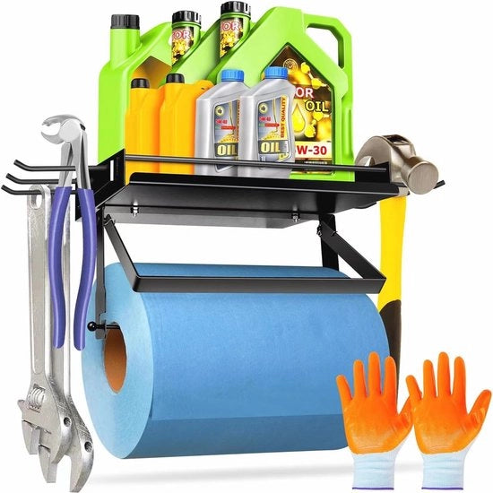 Supporto per Asciugamani in Carta con Pannello e Ganci per Ottimizzazione di Garage e Organizzazione
