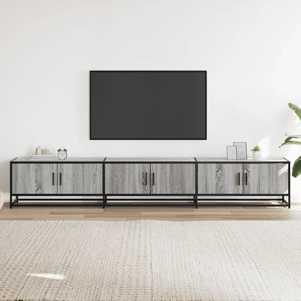 Mobile TV-Credenza TV-Console TV Grigio Sonoma 240x35x41 cm in Legno Multistrato