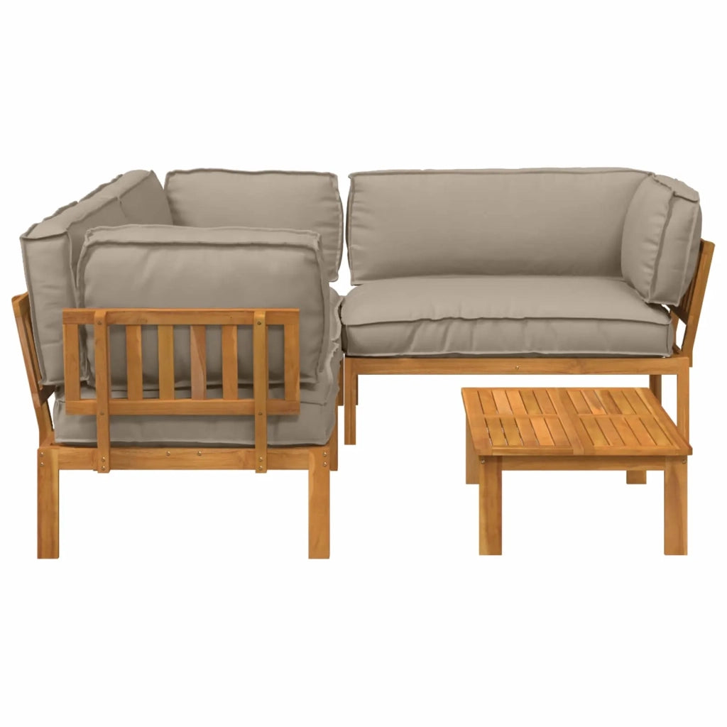 Set di divani con cuscino 4 pcs Talpa Legno di Acacia Massello 3418539