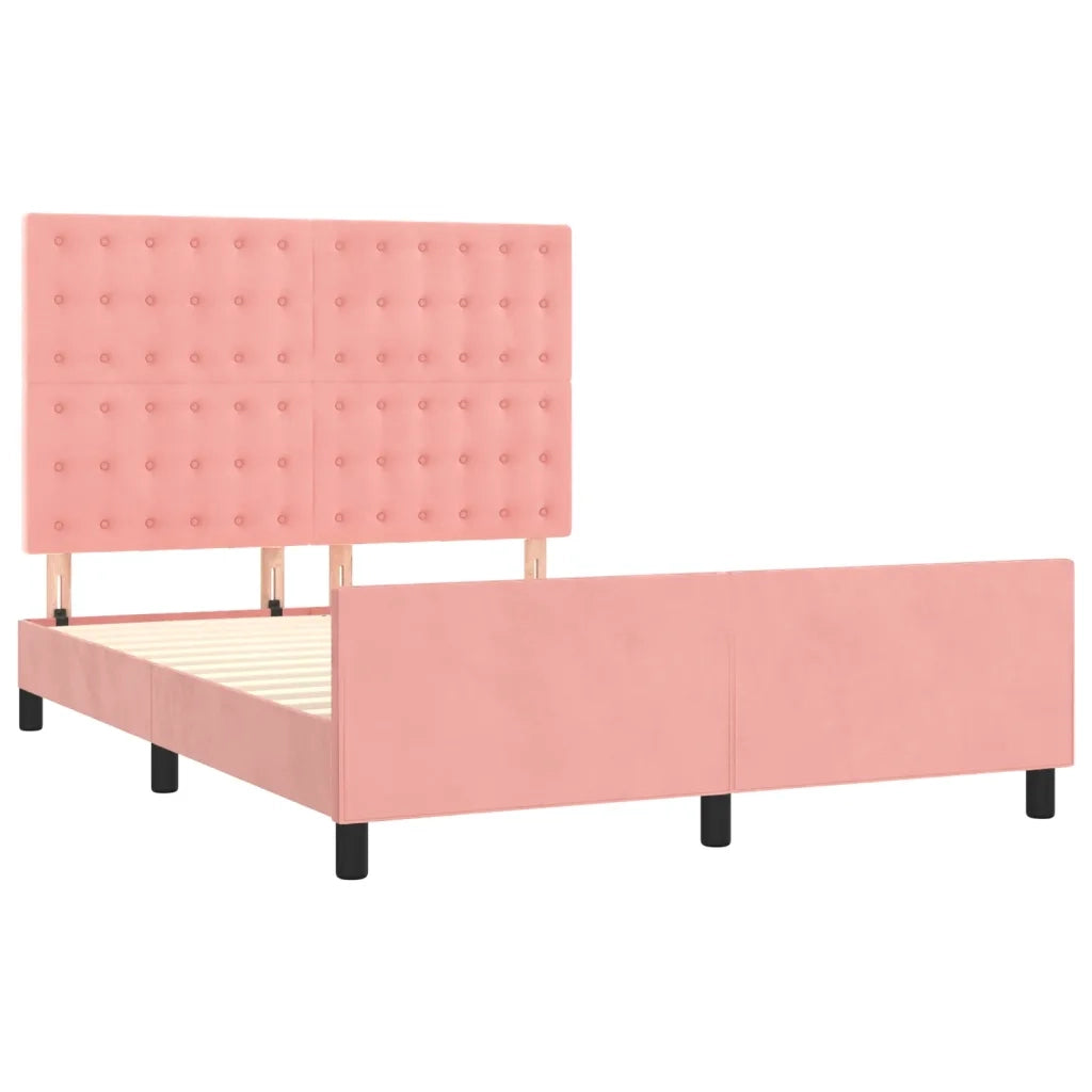 Giroletto con Testiera Rosa 140x200 cm in Velluto 3126006
