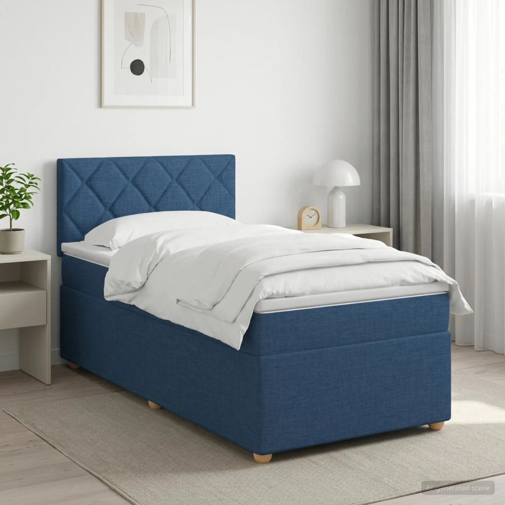 Letto box spring con materasso Blu 80 x 200 cm Tessuto 3450838