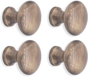 Pomello a forma di fungo - Finestra in vetro di ottone antico - Set da 4 pezzi - Qualità elevata