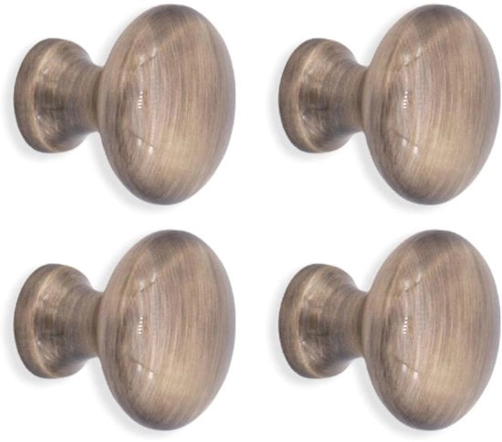 Pomello a forma di fungo - Finestra in vetro di ottone antico - Set da 4 pezzi - Qualità elevata