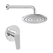 Set doccia con miscelatore, braccio 35 cm e soffione 20cm finitura cromo lucido Aurora