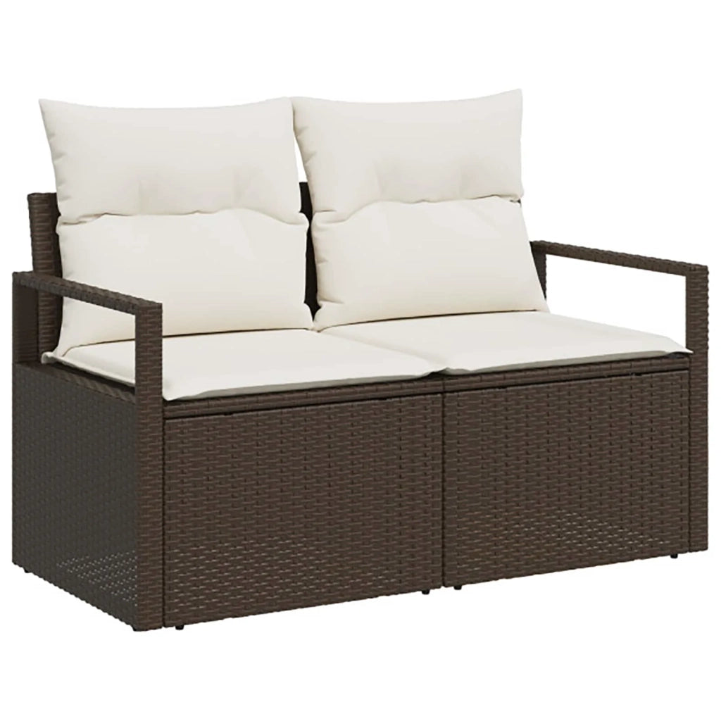 Set di divani 6 pz Marrone e Bianco Crema 3447240