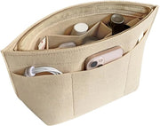 Organizzatore di Borsa a Veloce Assemblaggio, 13 Compartimenti, Organizzatore di Borsa per Donne, Accessorio per Tote Bag, Beige