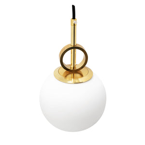 Lampada Da Soffitto Pensile Di Vetro Palla Bianco Oro APP482-1CP