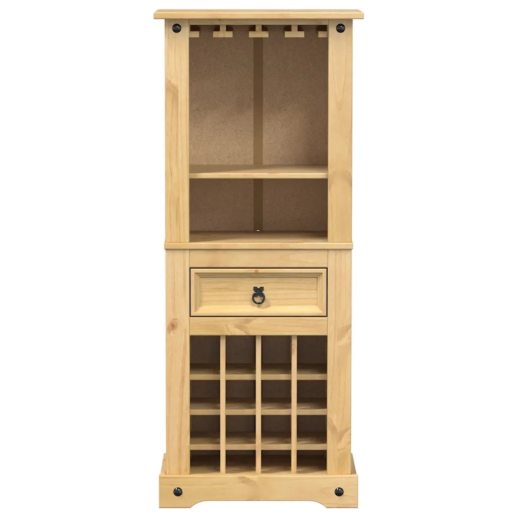 Portabottiglie Vino Corona 56x35x134,5cm Legno Massello di Pino