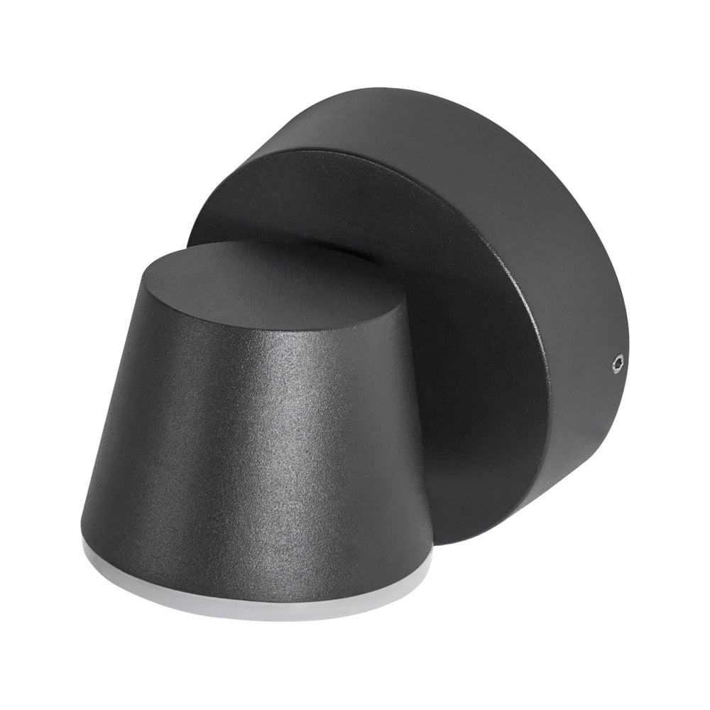 Set di 2 lampade LED da esterno da parete in metallo e alluminio, design moderno, colore nero