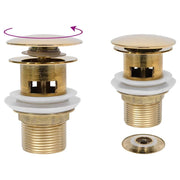 Piletta a pulsante con troppo pieno dorato 6,4 x 6,4 x 9,1 cm 02_0003484