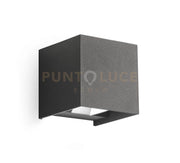 GES1024- APPLIQUE LED 3000K-4000K-5500K  800LM 2X5W DOPPIA ILLUMINAZIONE  IP65 COLORE GRIGIO ANTRACITE 12X12CM